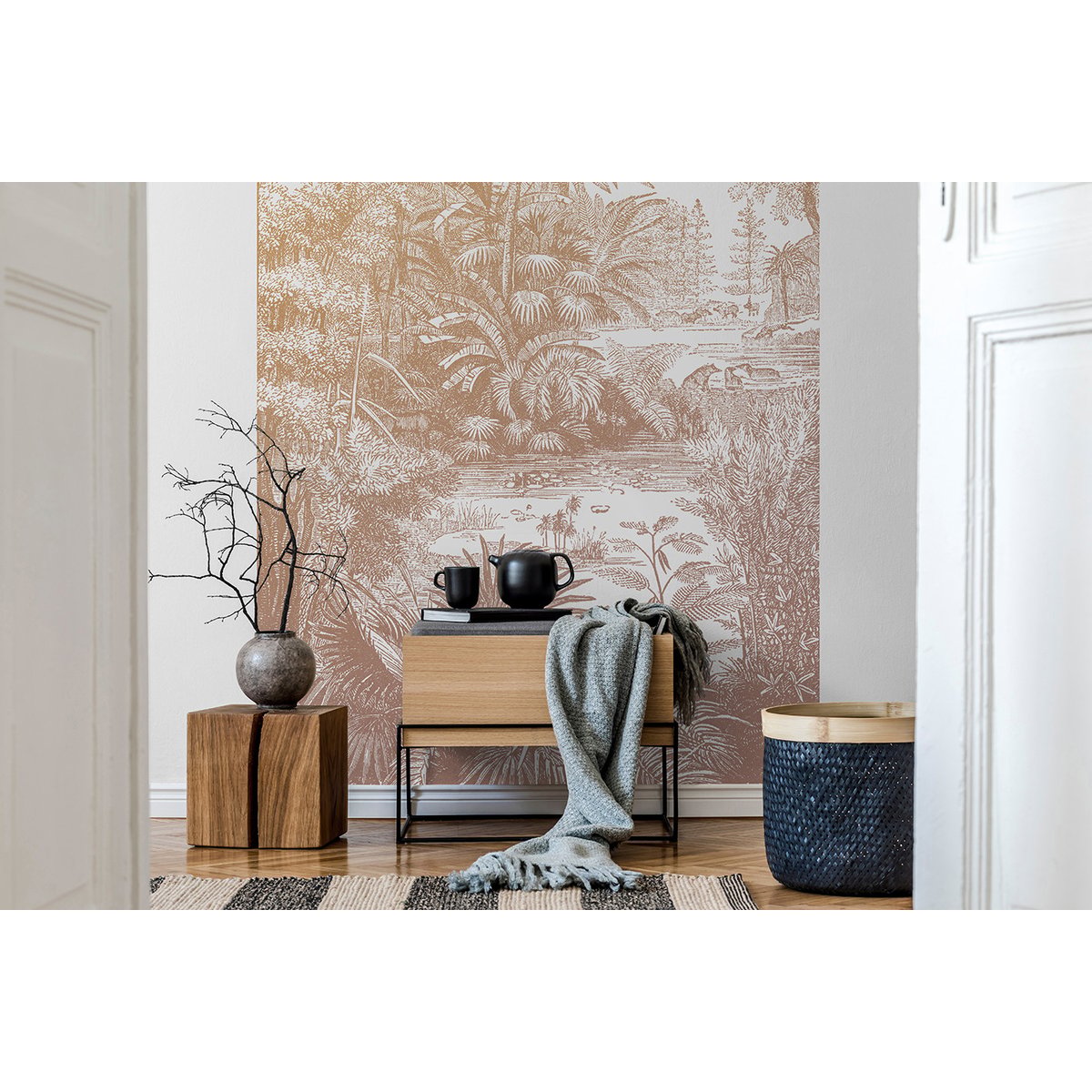 Papier peint panoramique ARAUCARIA ocre rose, LE PAPIERS DE NINON