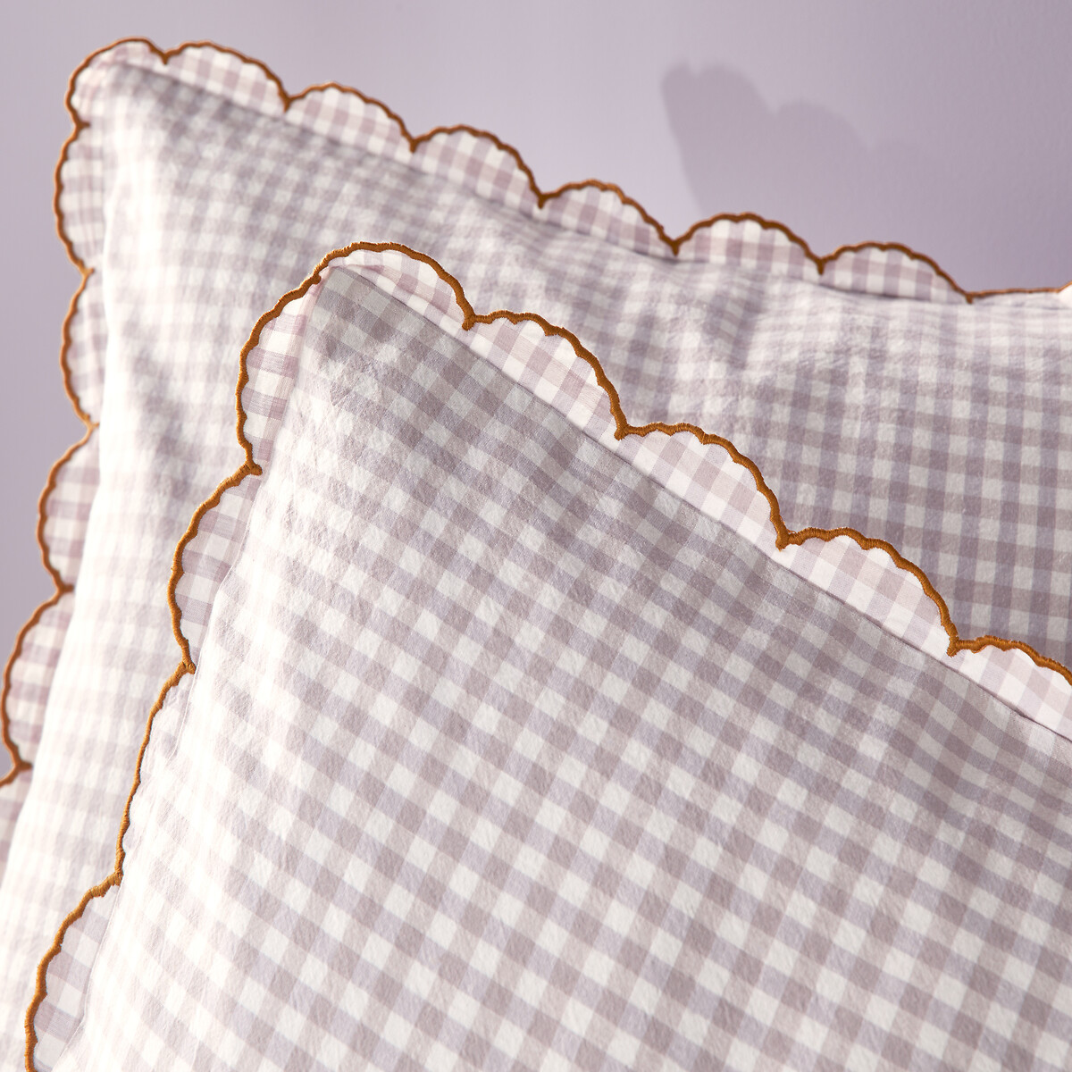 Housse de couette coton, LILOU carreaux lavande, LA REDOUTE INTERIEURS