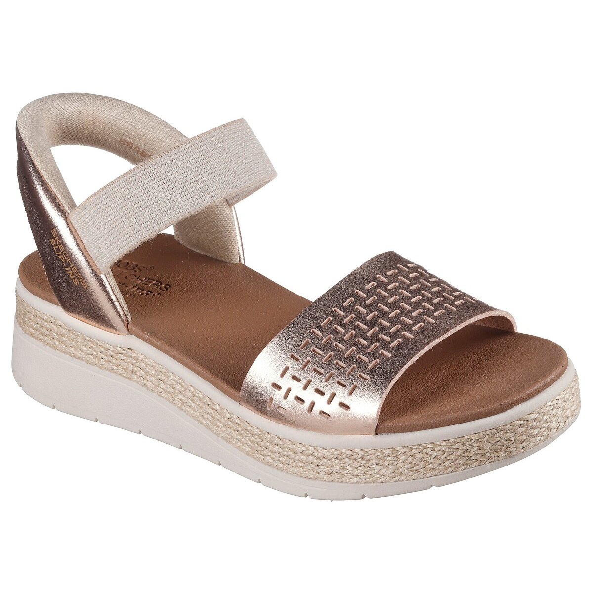Sandali Slip-Ins: Bobs Sun Ray -Step Aside beige/dorato, SKECHERS