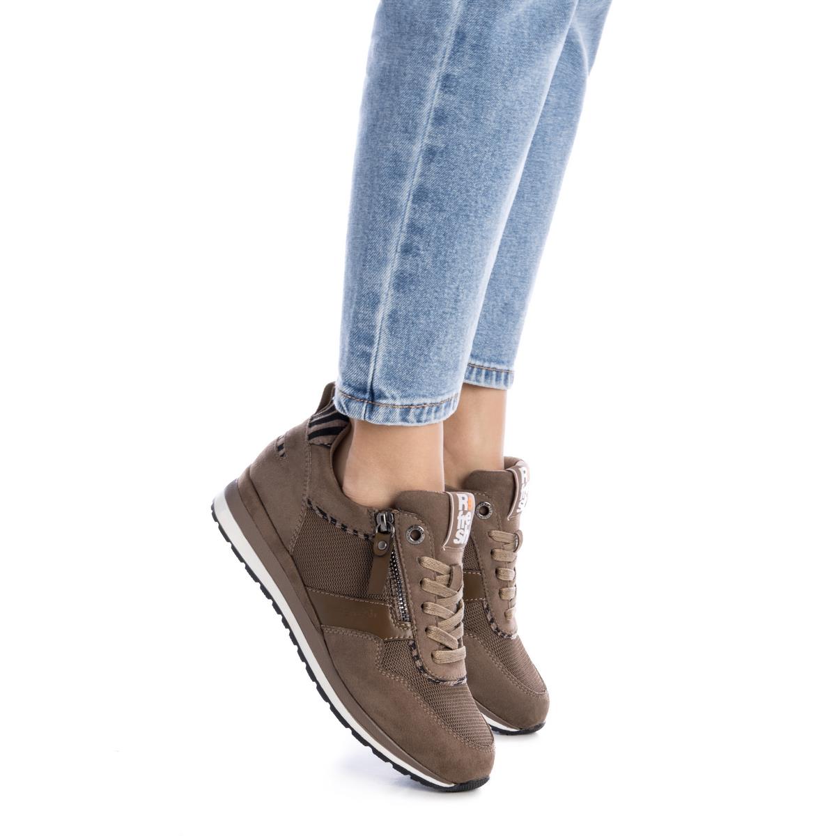 Baskets Plaine Décontractée Fermeture éclair taupe, REFRESH