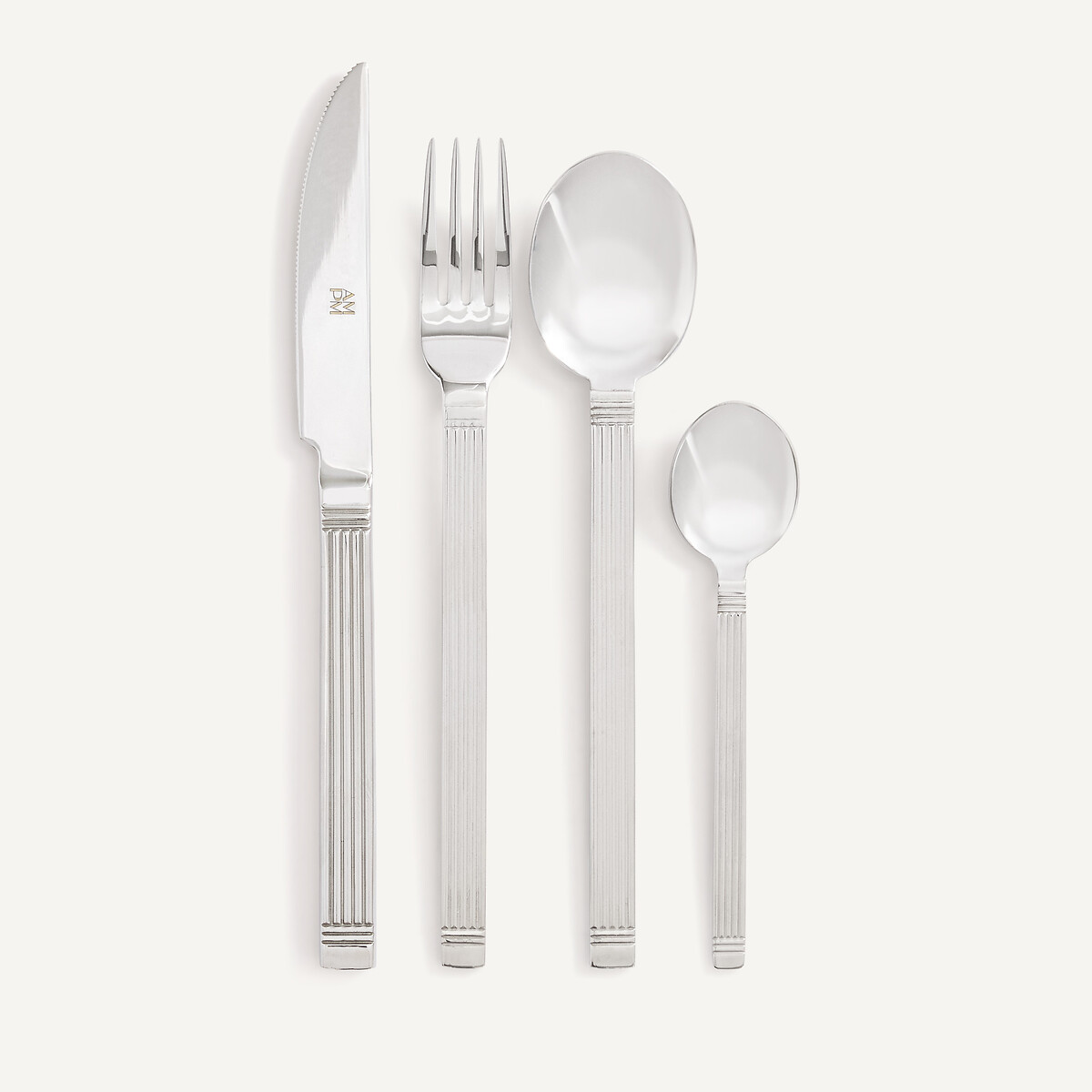 24-teiliges Besteckset AGATHAaus geriffeltem Edelstahl lackinox, AM.PM