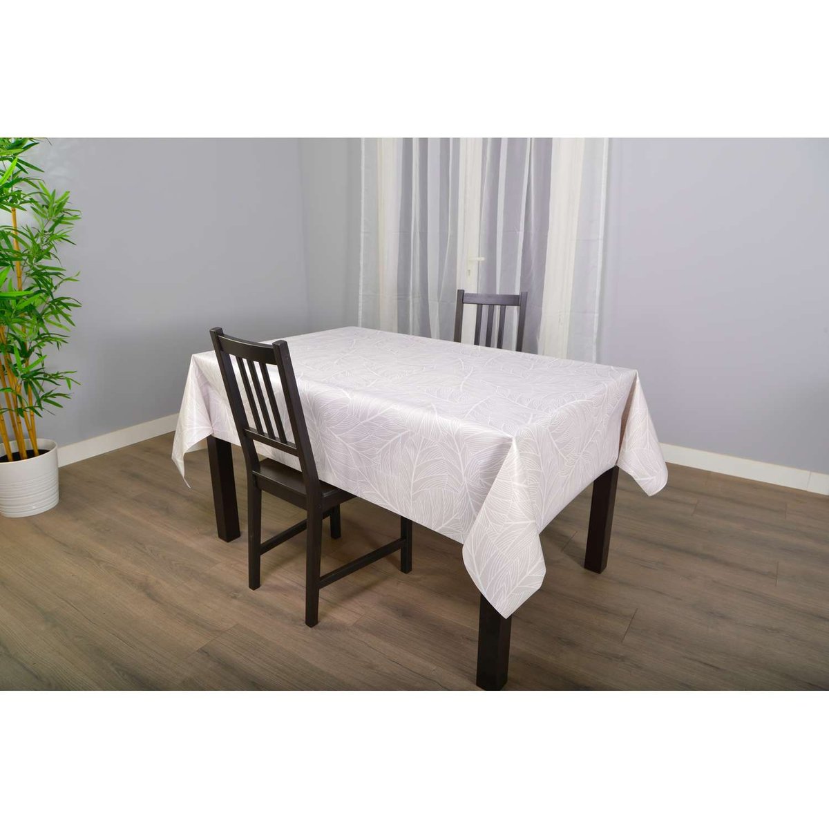 Nappe en toile cirée rectangulaire grand format ELOA ecru, TOILINUX