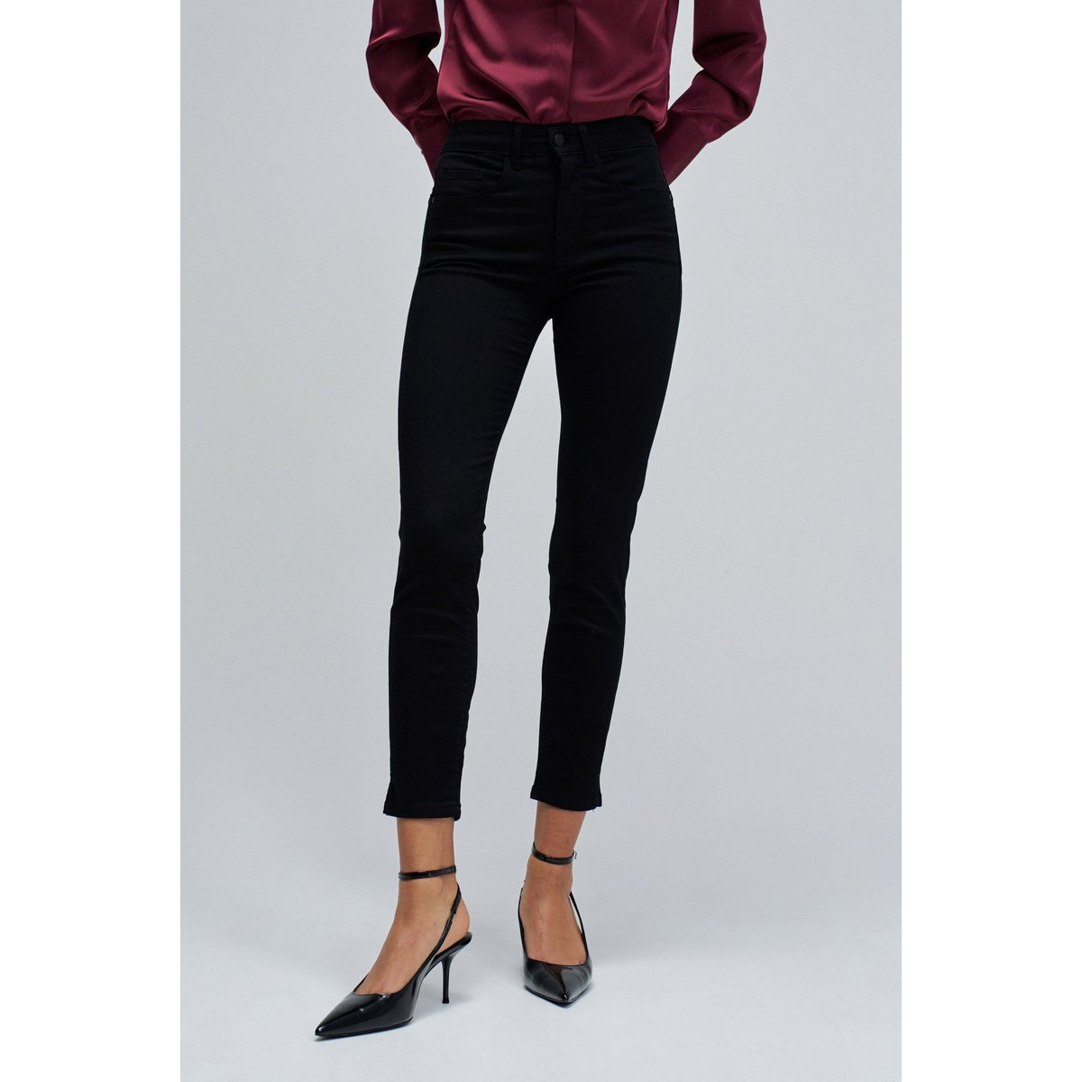 JEAN FAITH PUSH IN CROPPED SKINNY noir, SALSA JEANS