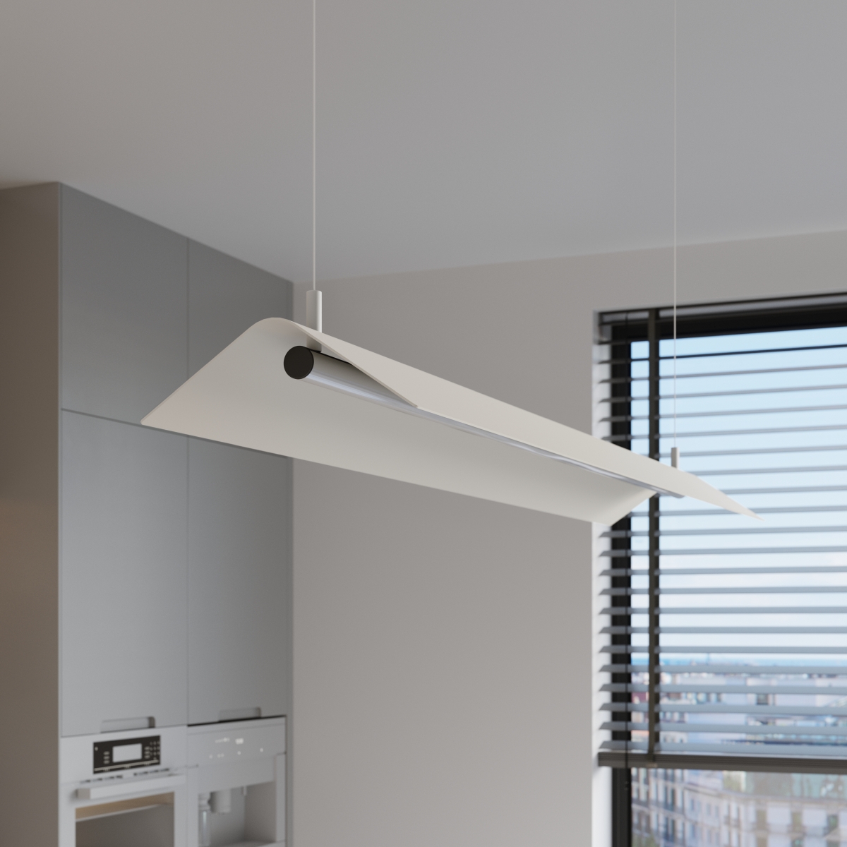Suspension Acier Blanc LED 1 Elva blanc, EDEN