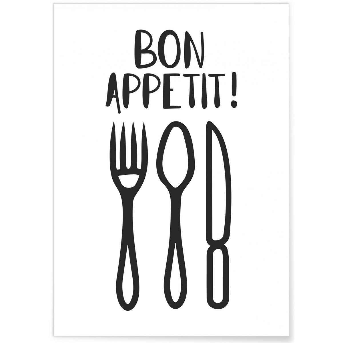 Affiche Bon Appétit blanc, L'AFFICHERIE