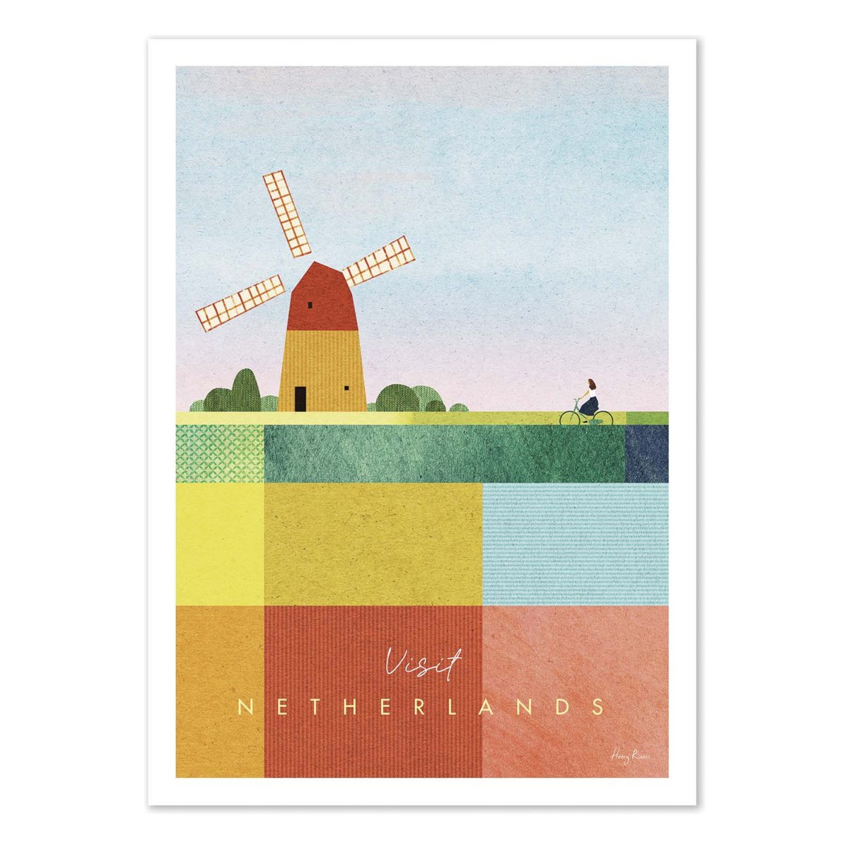 Affiche d'art - Visit Netherlands - Henry Rivers couleur unique, WALL EDITIONS