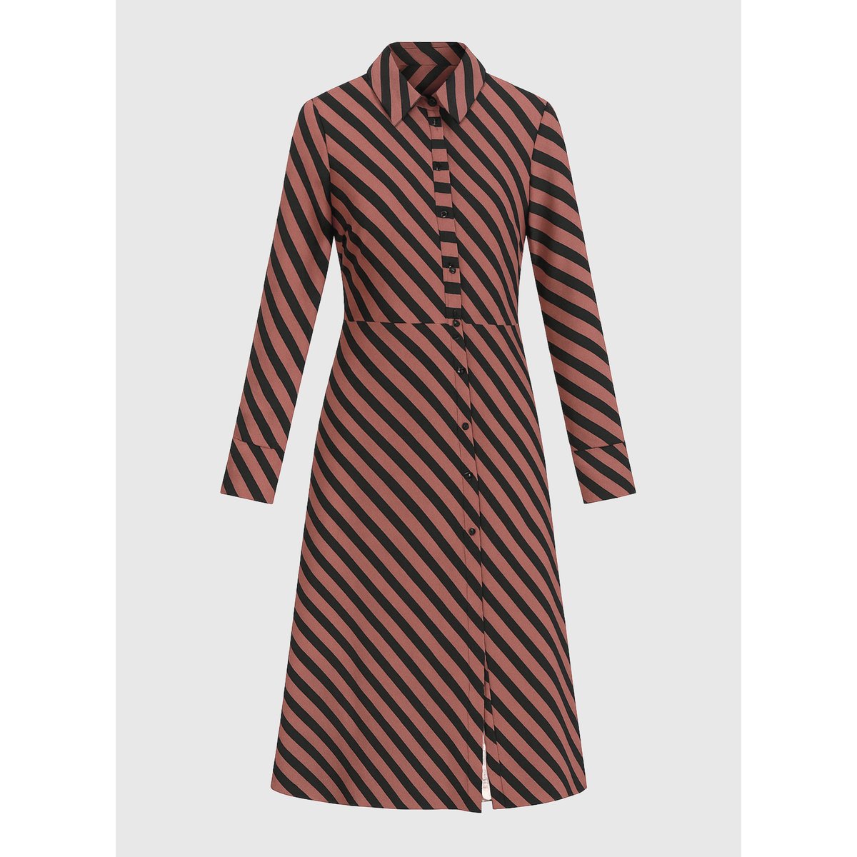 Robe Longue MATARA stipe chocolat, AN'GE