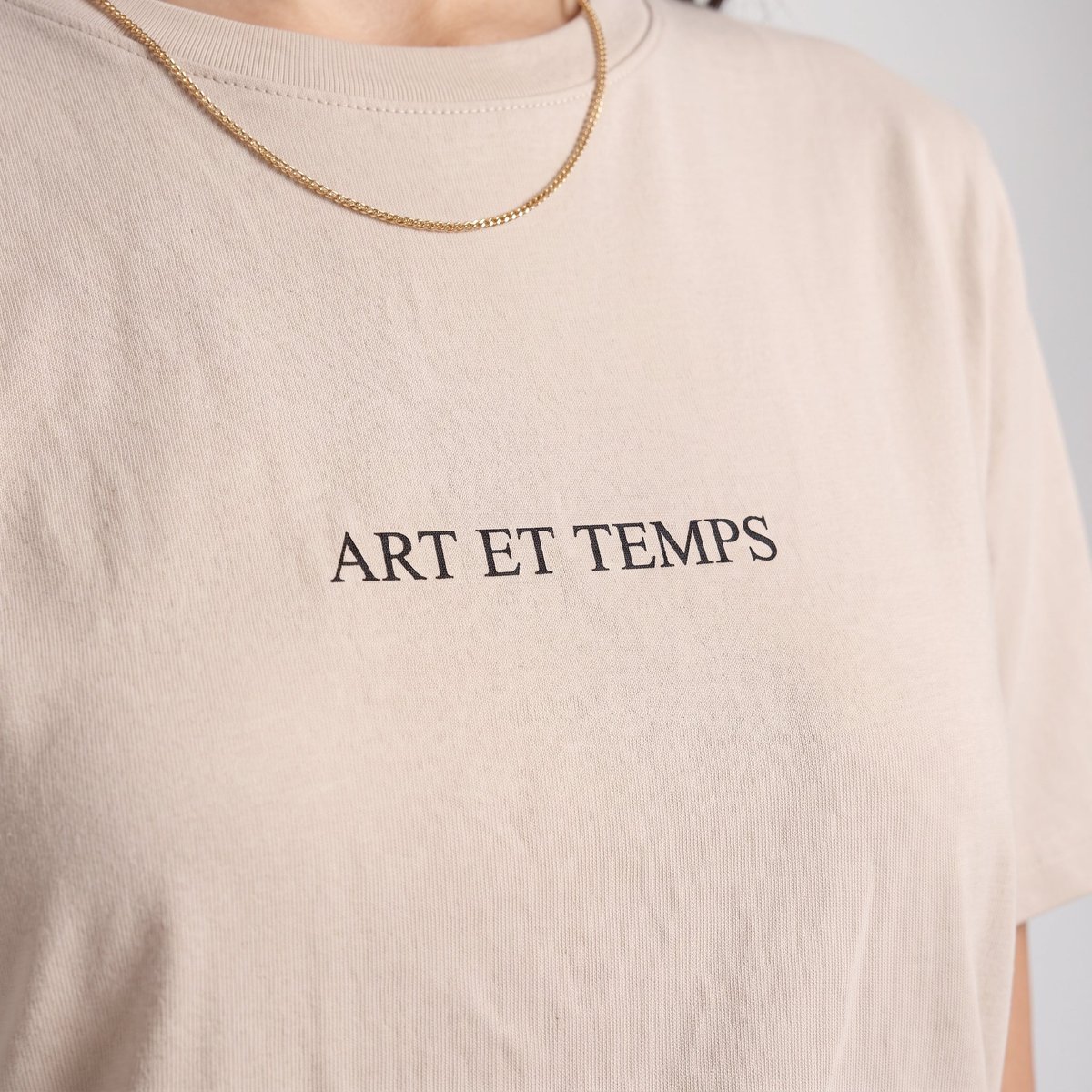 T-shirt col rond et manches courtes MARENA beige, ARTLOVE