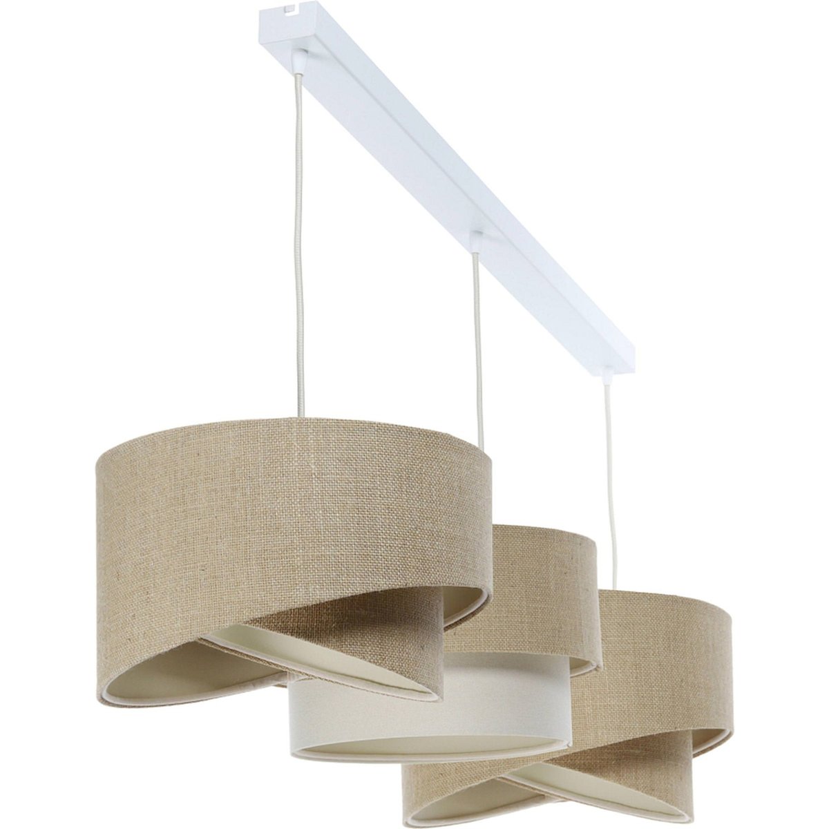 Suspension rectangulaire en jute et lin, BOHO beige naturel jute et lin, BPS KONCEPT