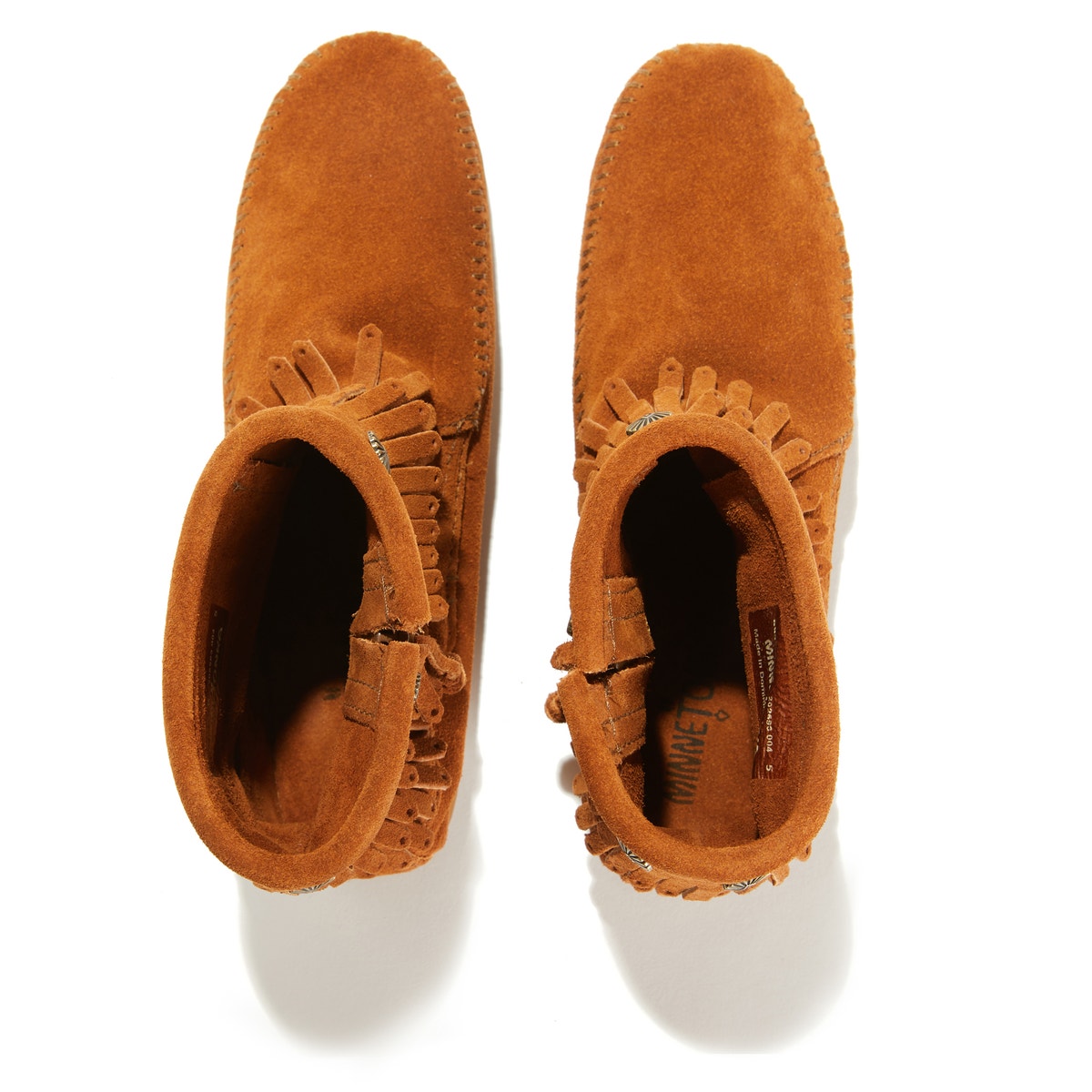 Boots À Franges En Daim camel, MINNETONKA