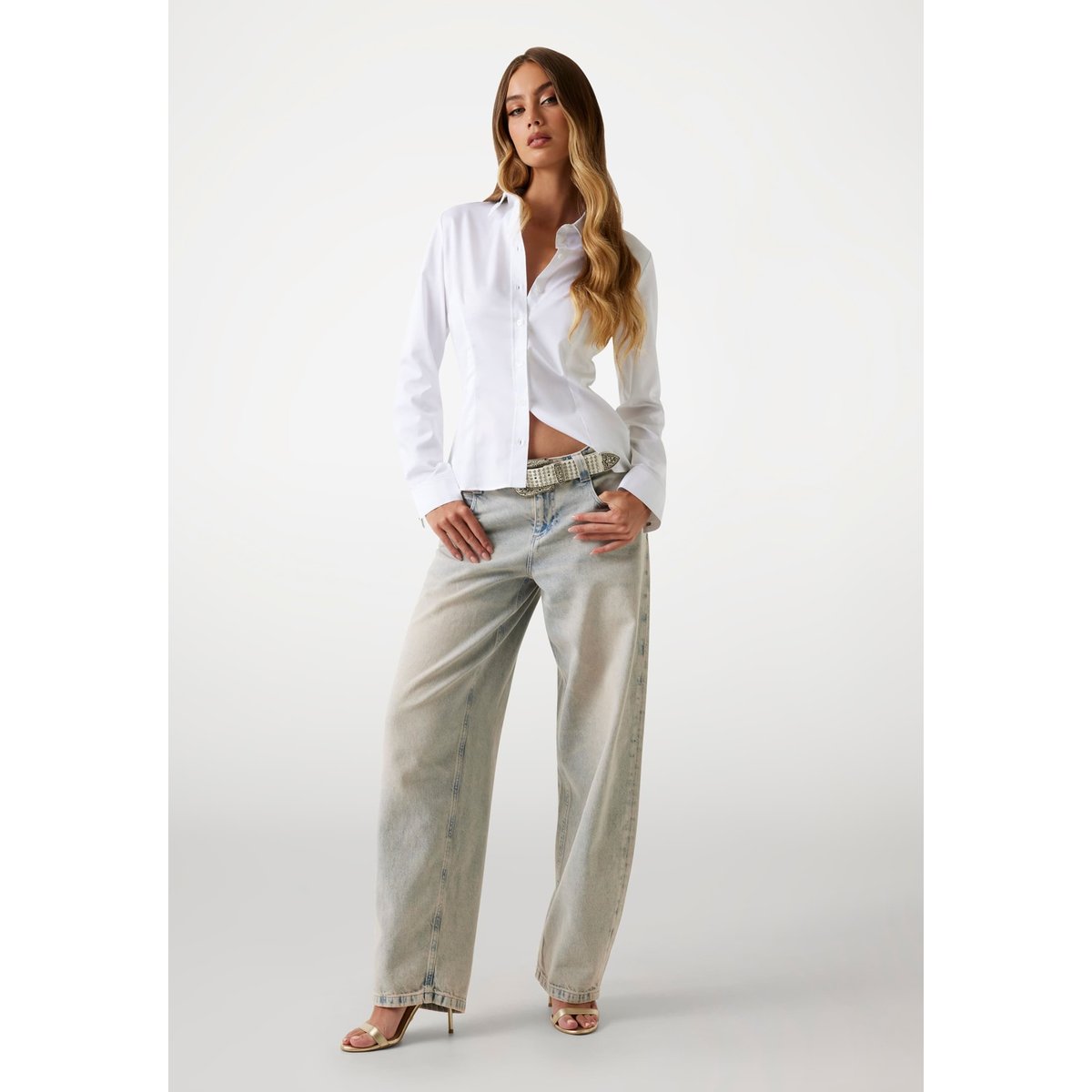Chemise Coupe Slim Classique blanc, GUESS