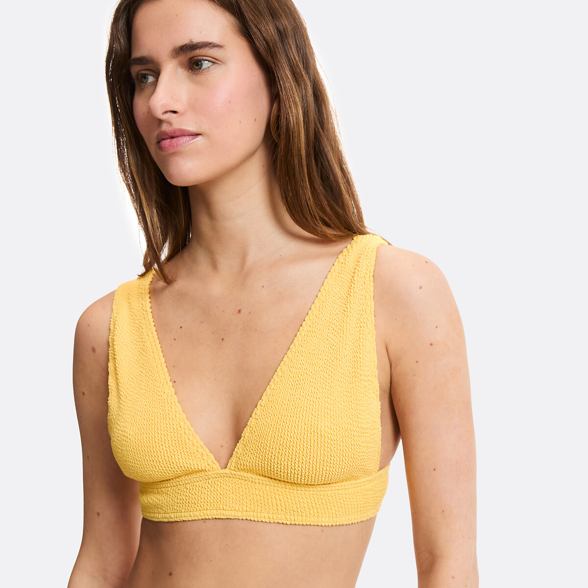 Top de bikini triangular, talla única amarillo, LA REDOUTE COLLECTIONS