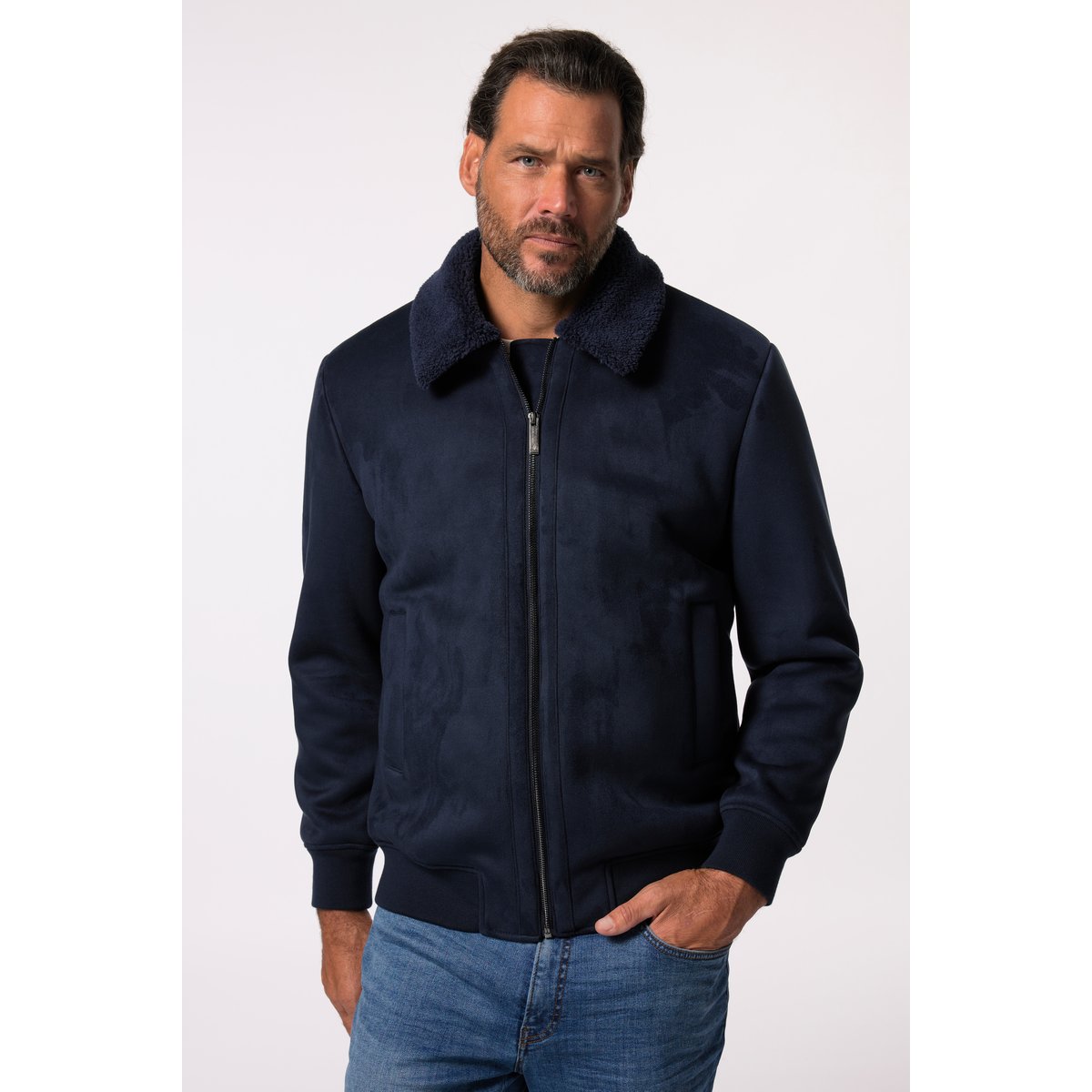 Bombers en similicuir bleu marine, JP1880