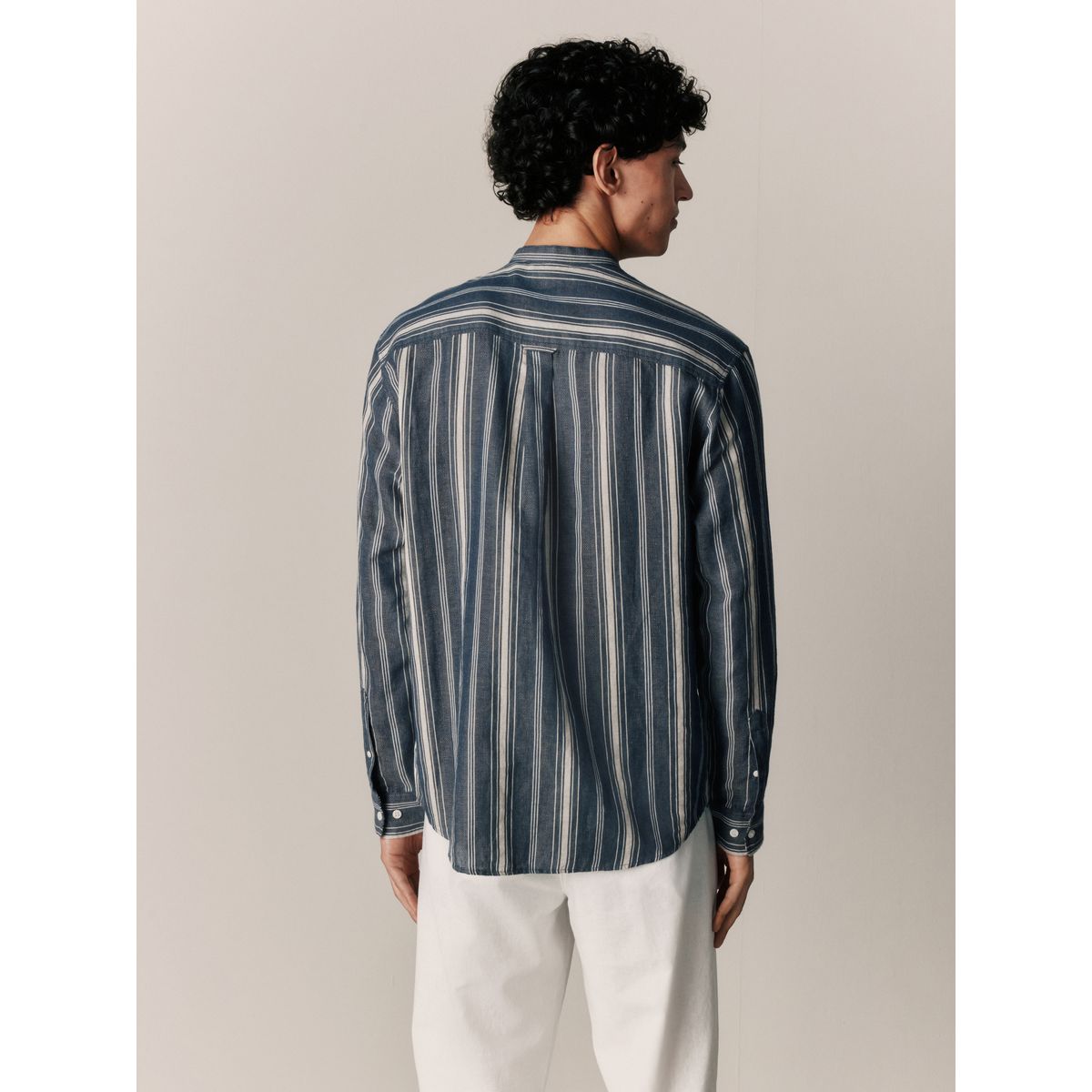 Chemise manches longues rayée bleu, NEXT