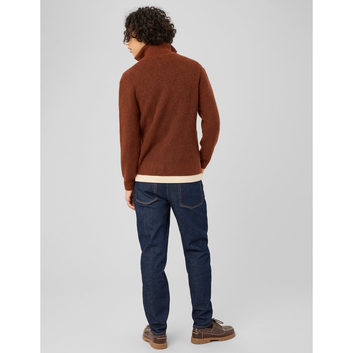Gilet zippé double ouverture marron, BZB