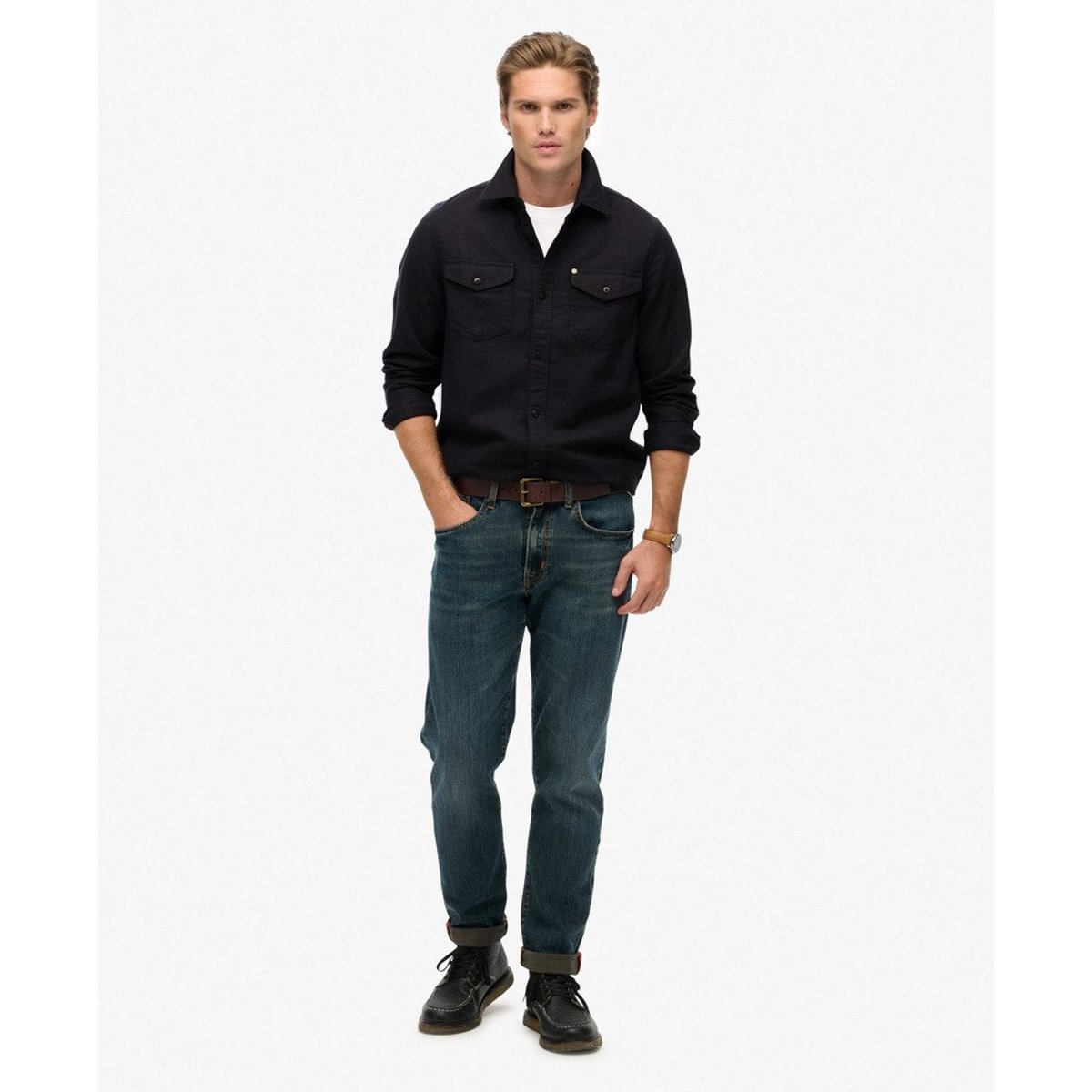 Chemise Ranch - The Merchant Store noir, SUPERDRY