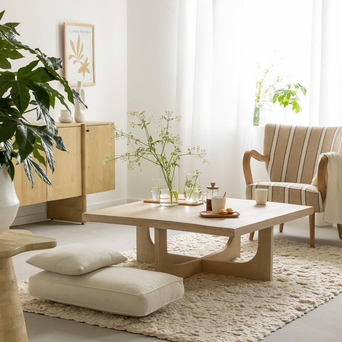 Table basse en bois de manguier ATLAS bois clair, MADE IN MEUBLES 