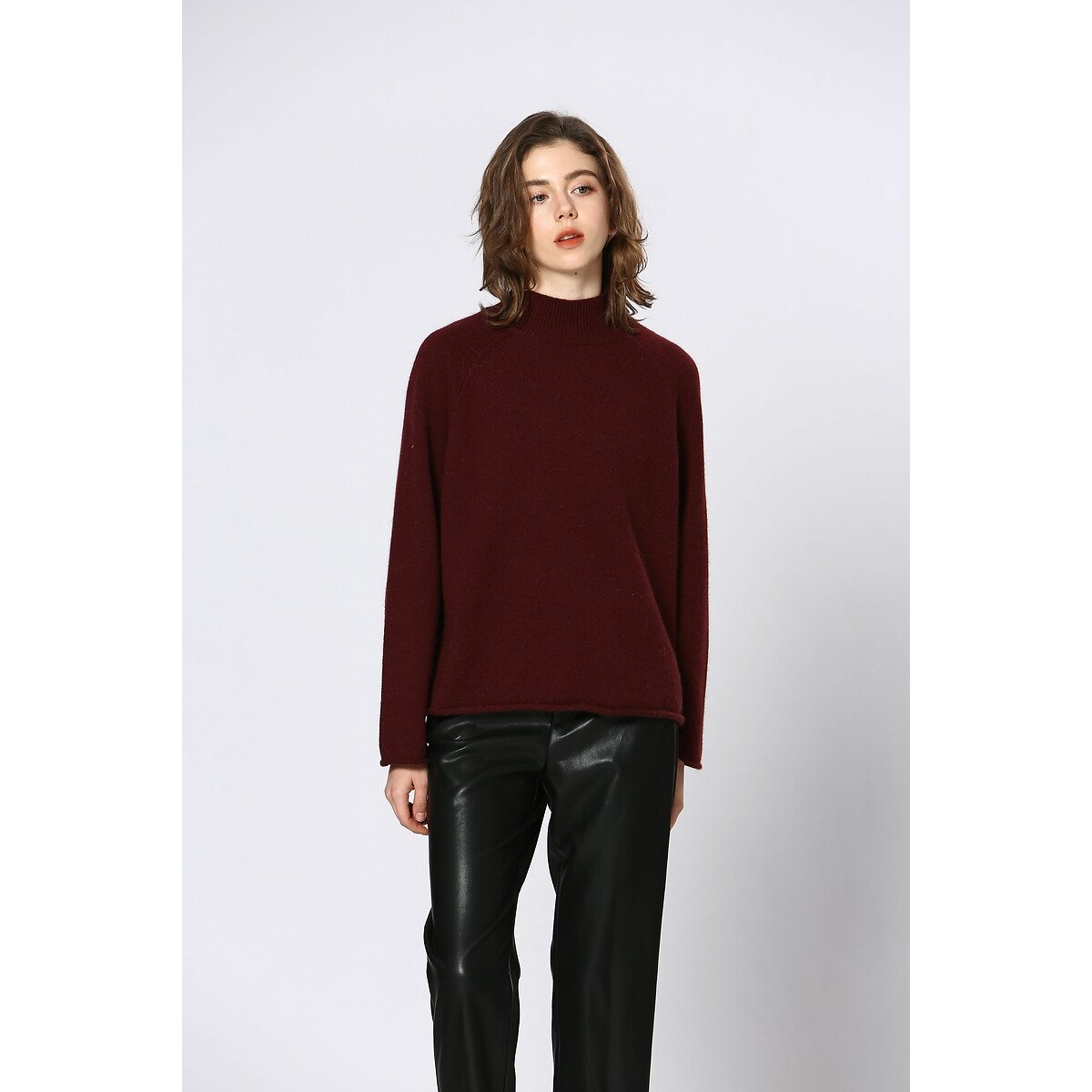 High Neck Jumper burgundy, SEE U SOON