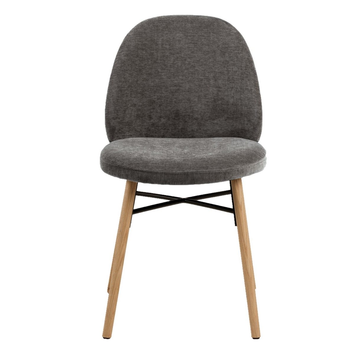 Lot de 2 chaises de salle à manger en velours et acier CLARA gris, TOILINUX