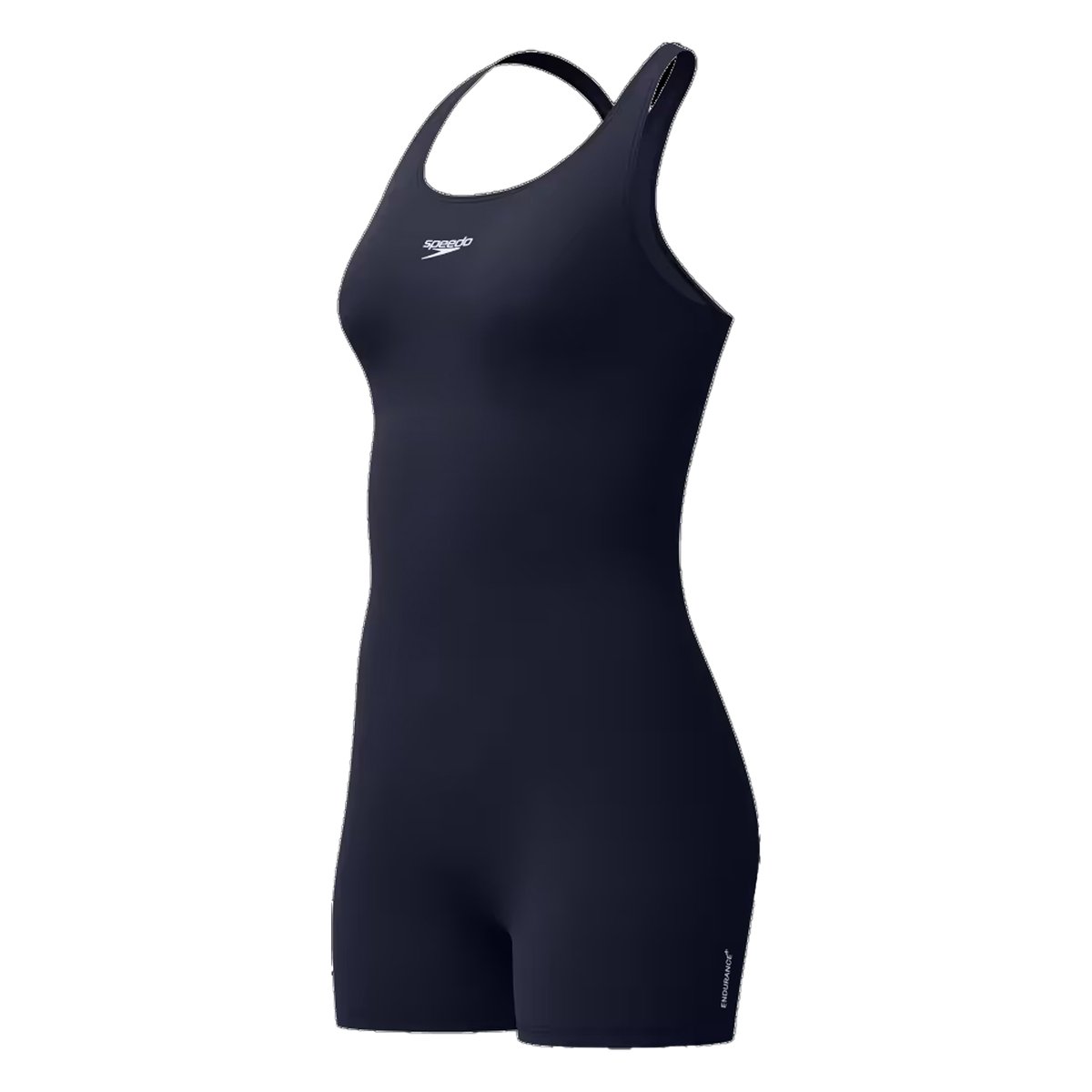 Maillot de bain shorty uni dos nageur bleu marine, SPEEDO