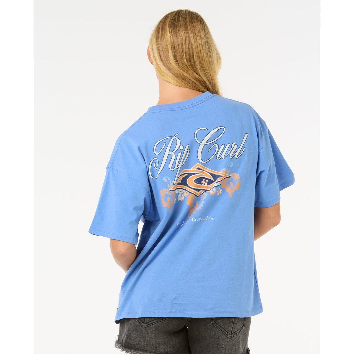 T-shirt HIBISCUS DIAMOND HERITAGE TEE bleu, RIP CURL