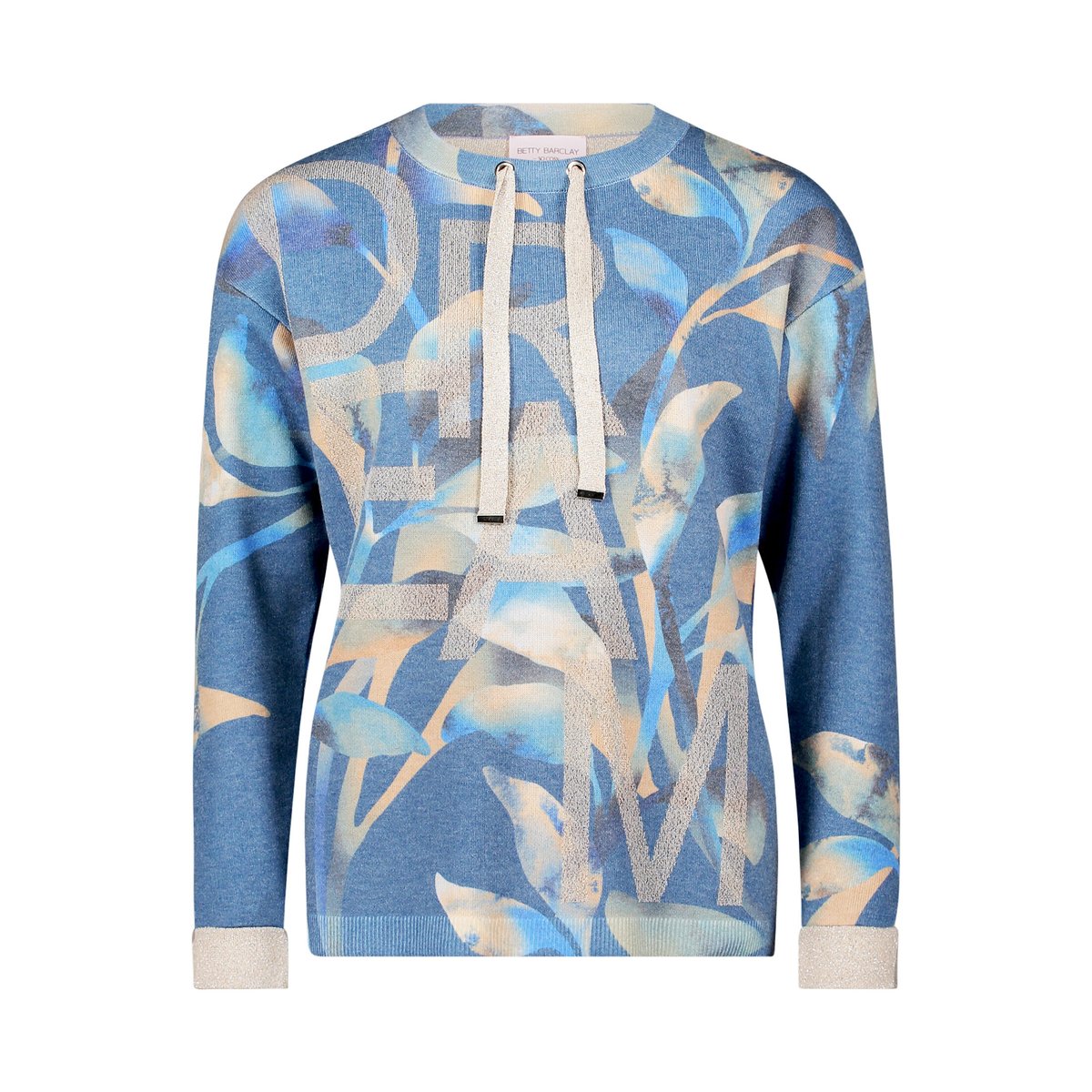 Pull-over en fine maille à imprimé blue/camel, BETTY BARCLAY