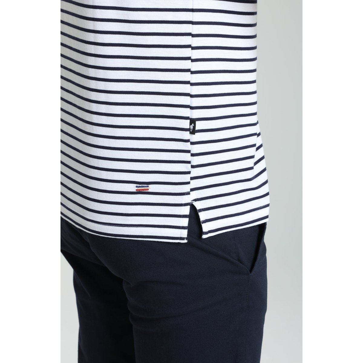 T-shirt manches courtes coton STRIPES blanc, GENTLEMAN FARMER