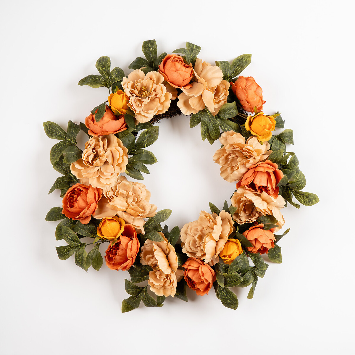 60cm Autumnal Flower Wreath yellow, SO'HOME