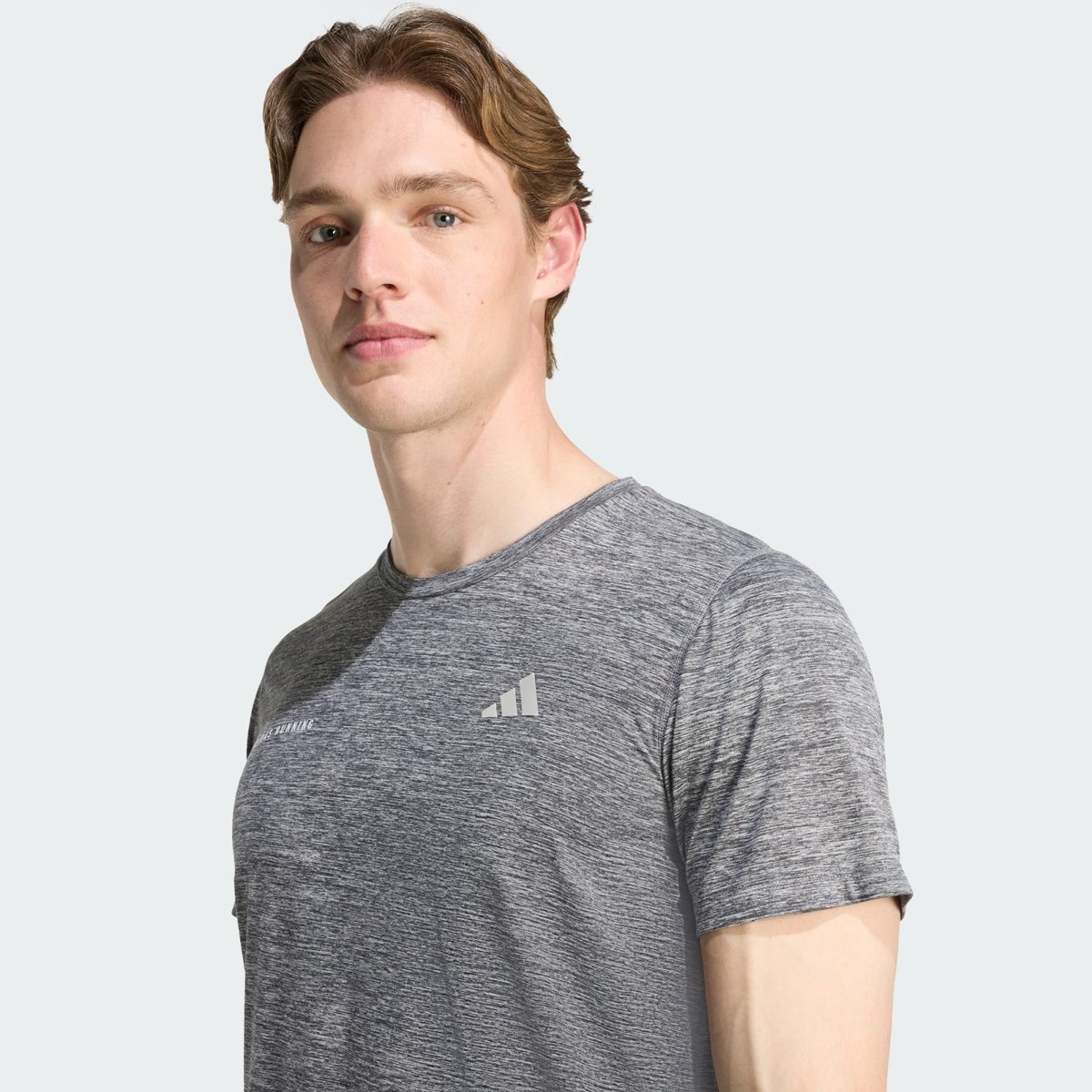 T-Shirt Own The Run Melange black / grey three mel, adidas Performance