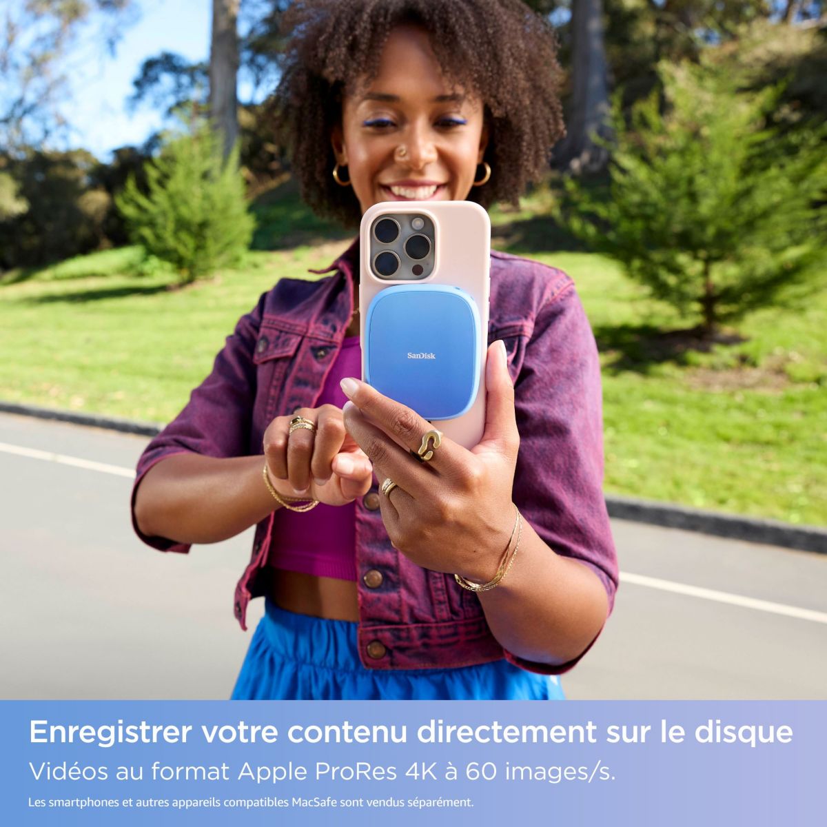 Disque SSD externe Creator Phone MagSafe 2To couleur unique, SANDISK