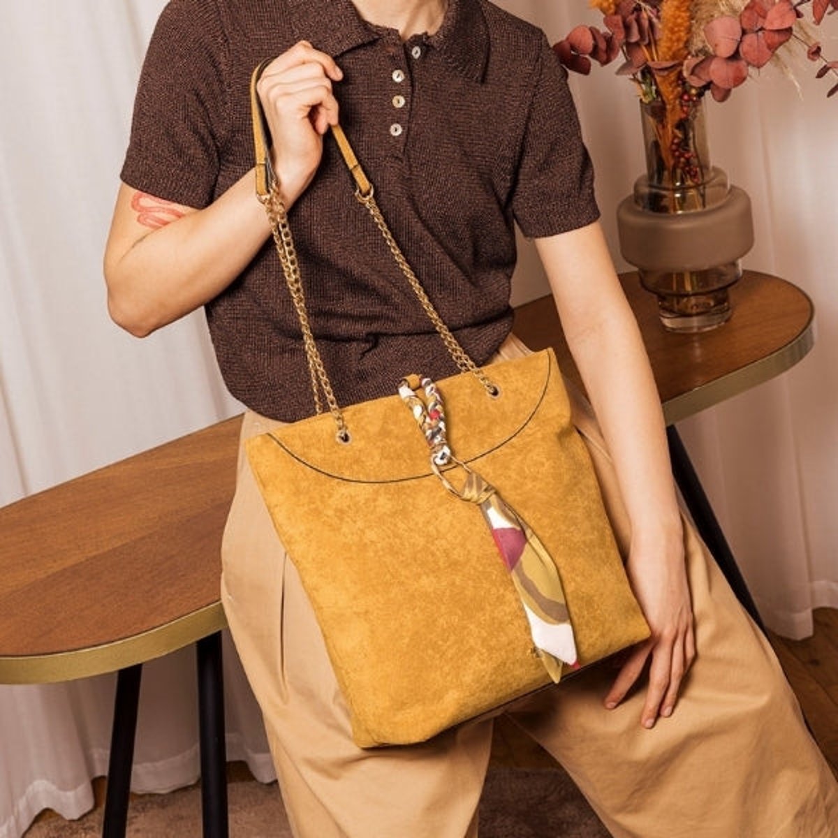 Sac shopper Tivaline doré,moutarde, LOLLIPOPS