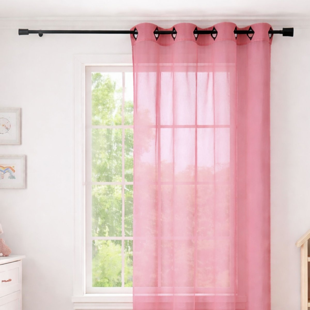 Voilage rose grande largeur rose boudoir, HOME MAISON