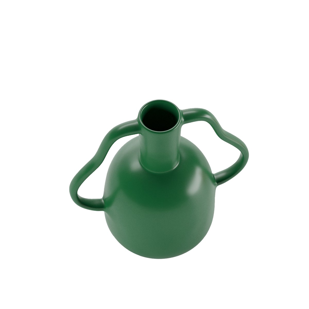 Vase à poignées ondulées en céramique - RIO vert, POTIRON PARIS