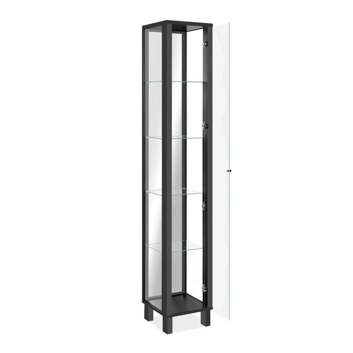 Colonne vitrine avec miroir, 5 niveaux RAVEN noir, PIER IMPORT