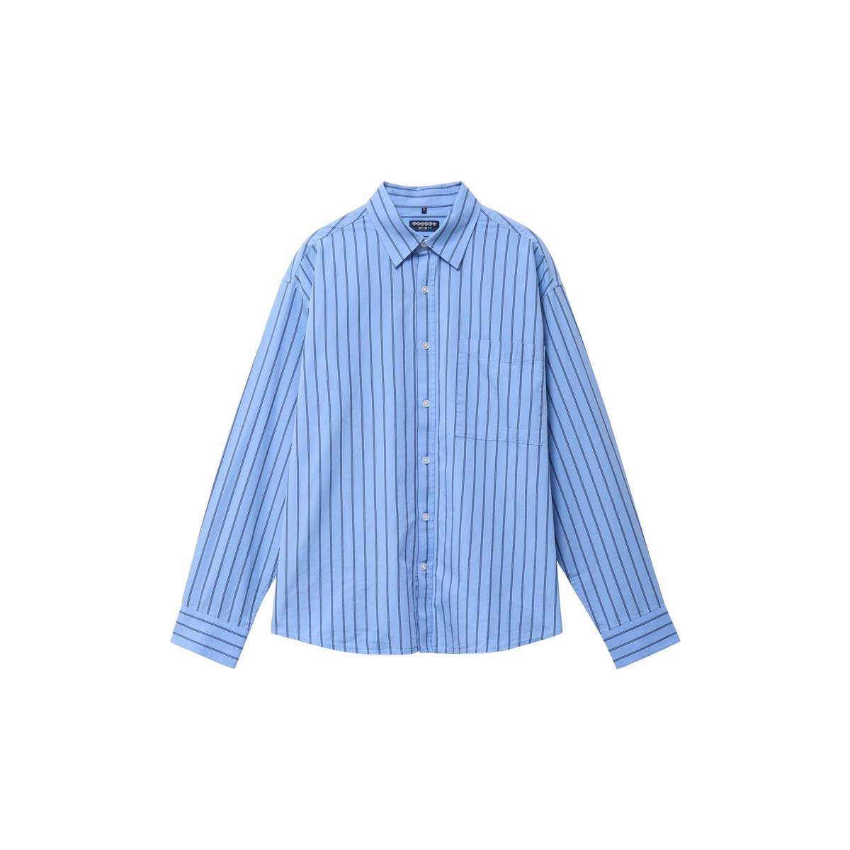 Chemise boyfriend en coton bleu ciel, BONOBO