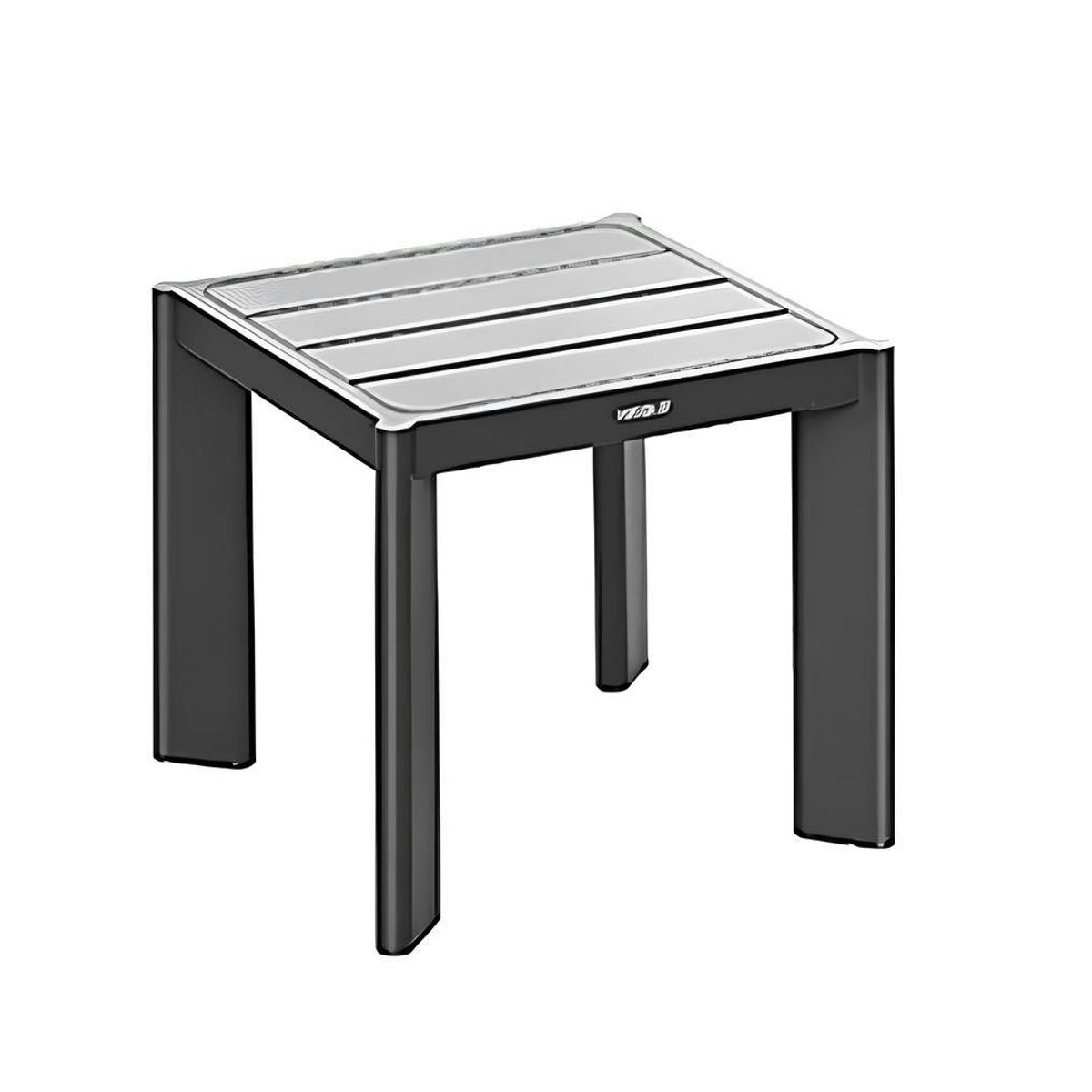 Salon de jardin 5 places complet en aluminium LIGO anthracite, PIER IMPORT