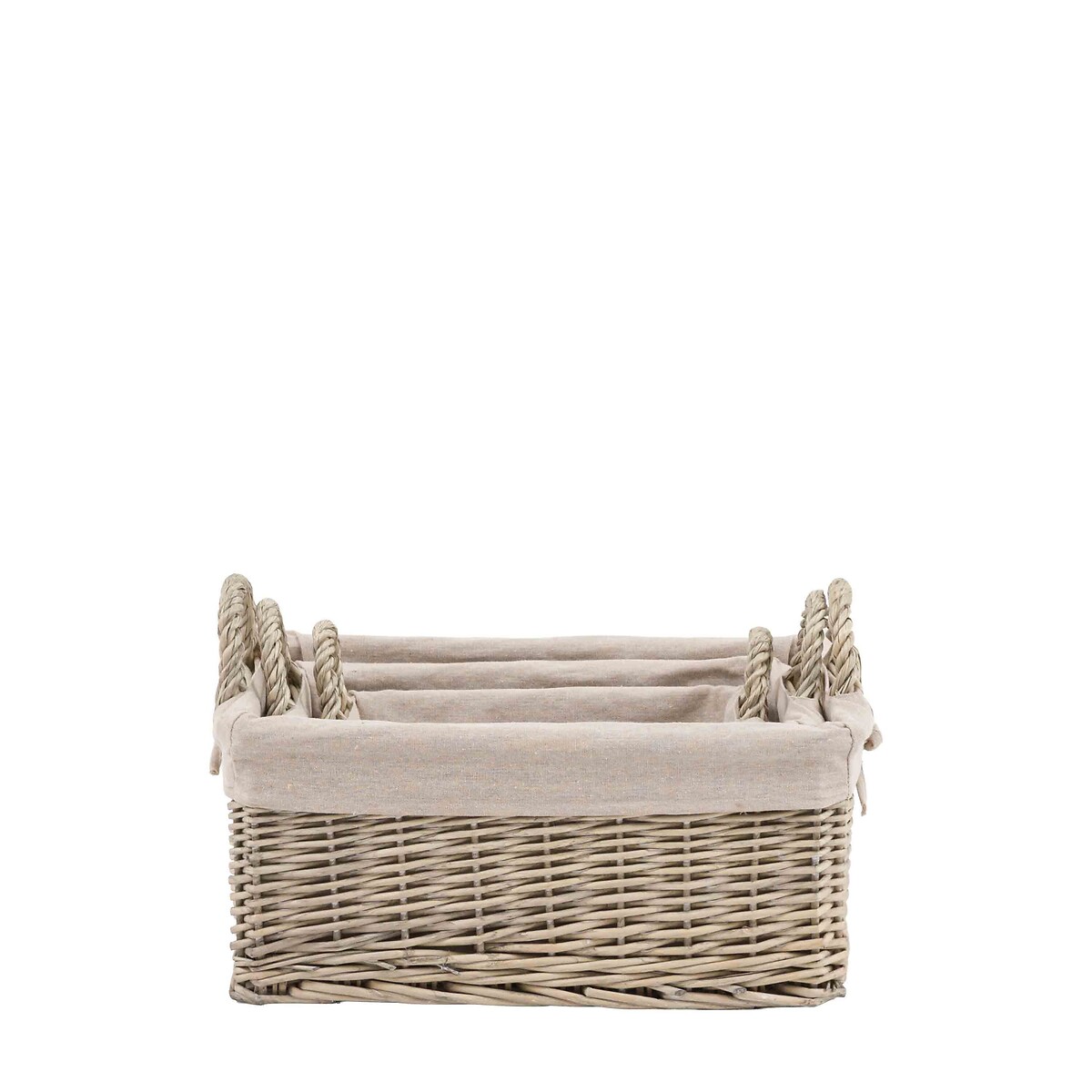 Set of 3 Lined Baskets in Natural brown , ÉDITÉ