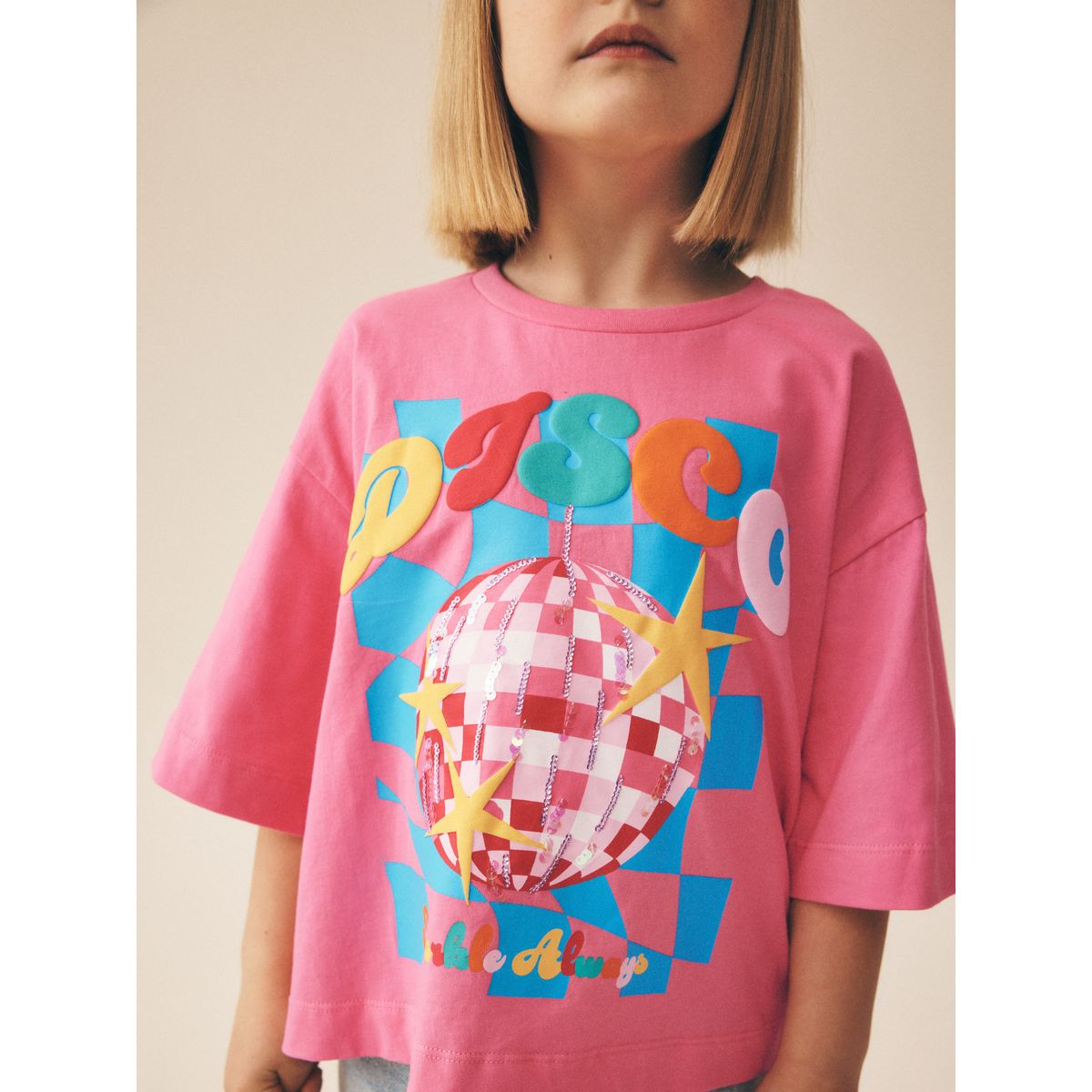 T-shirt orné de sequins pink disco, NEXT