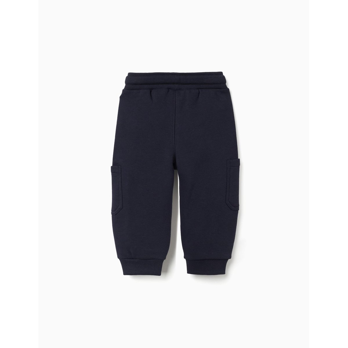 Pantalon de jogging en molleton avec doublure en coton peigné et poches cargo bleu foncé, ZIPPY