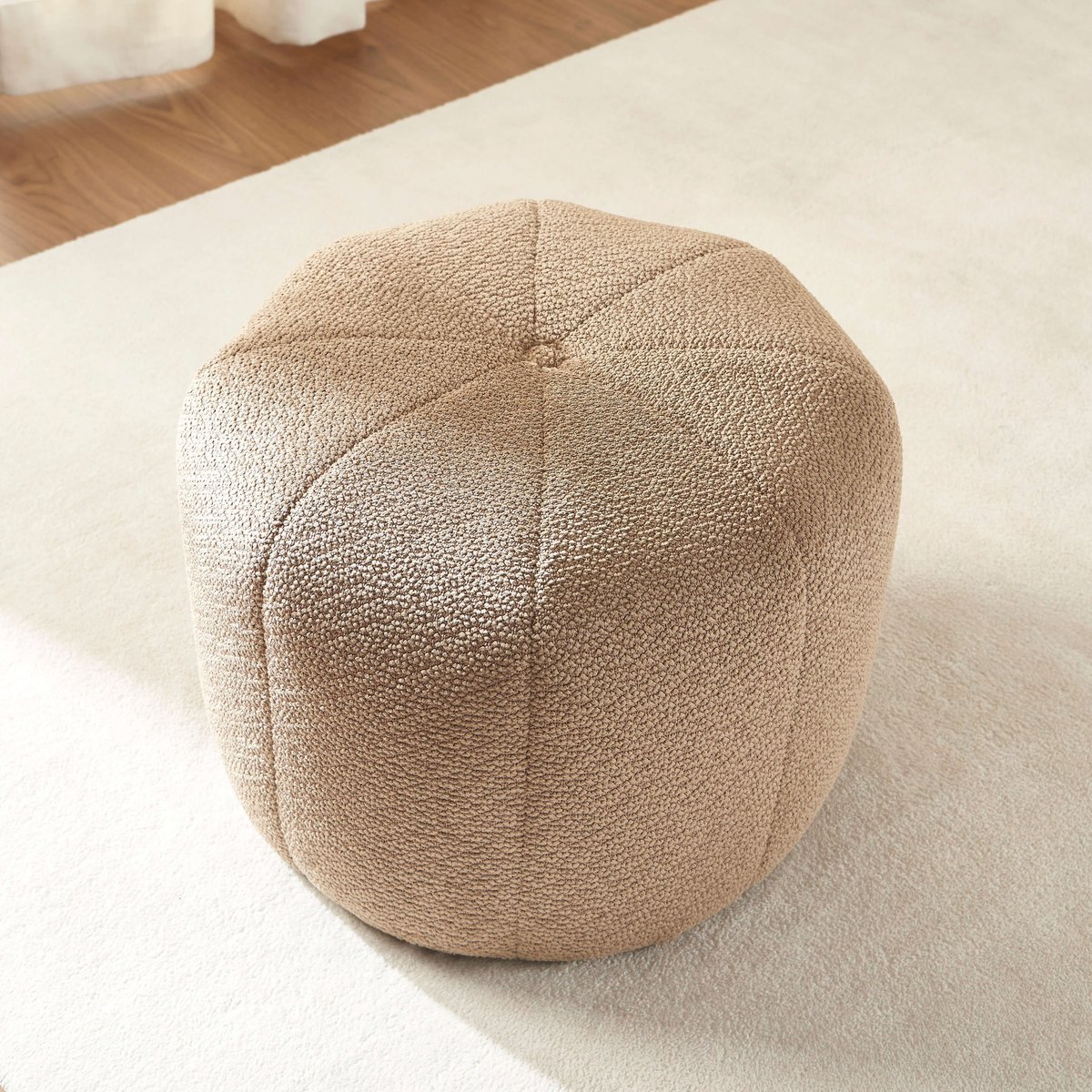 Pouf tissu  ASSA marron, BAÏTA