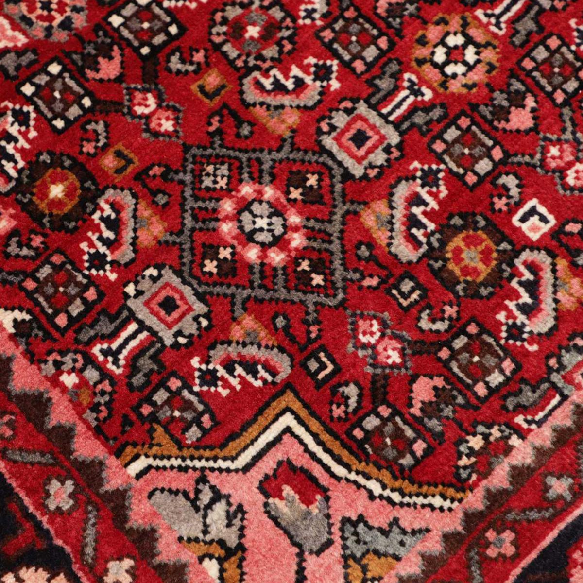 Tapis d'orient, motif oriental, artisanal, noué main, HAMADAN 182 bordeaux, beige, bleu, UN AMOUR DE TAPIS