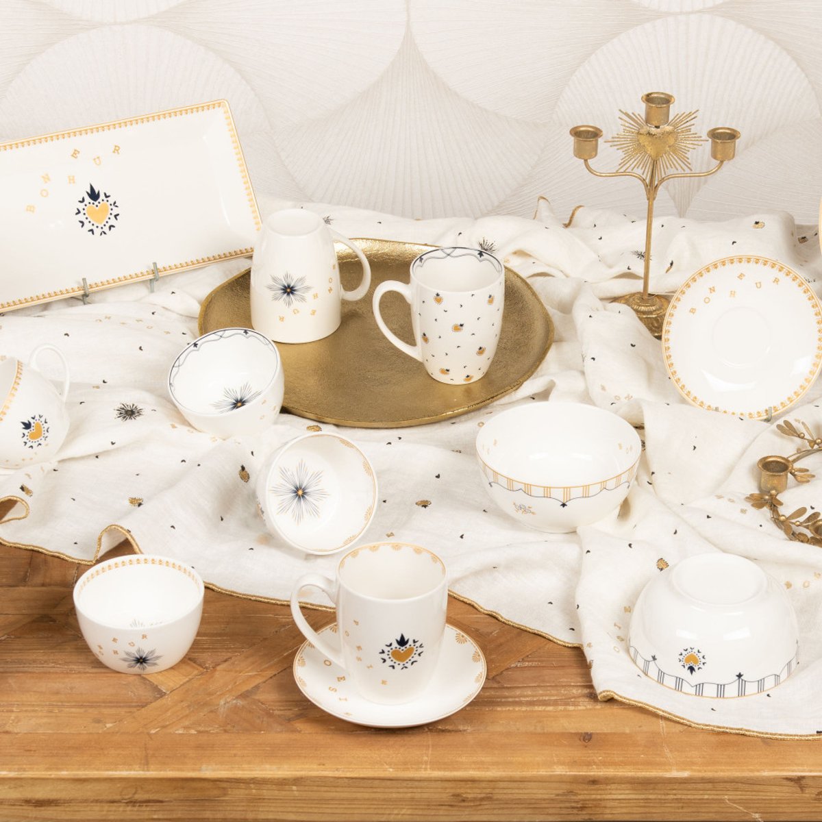 Assiette creuse Poésie 20 cm (lot de 6) blanc, AMADEUS