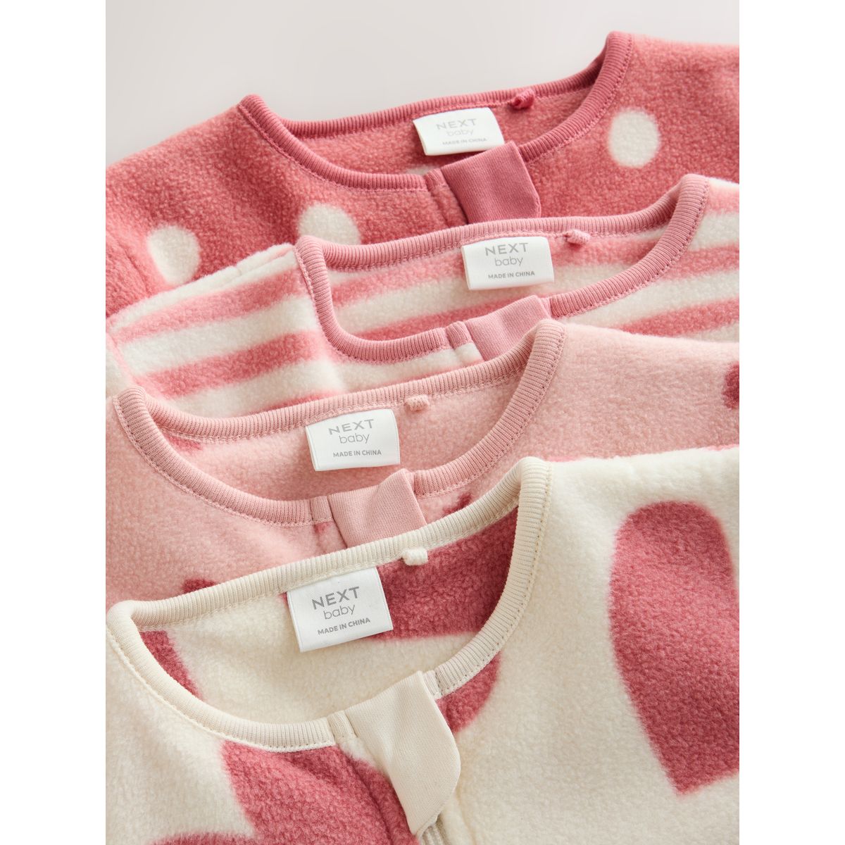 Dors-bien en micro-polaire, lot de 4 coeur rose, NEXT
