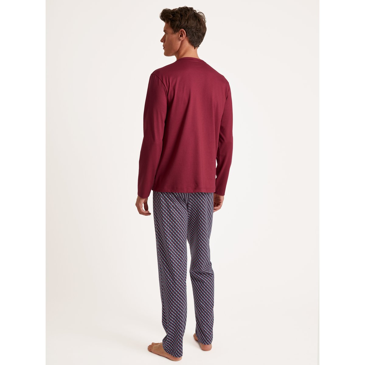 Pyjama manches longues Coton RELAX IMPRINT rouge mars, CALIDA