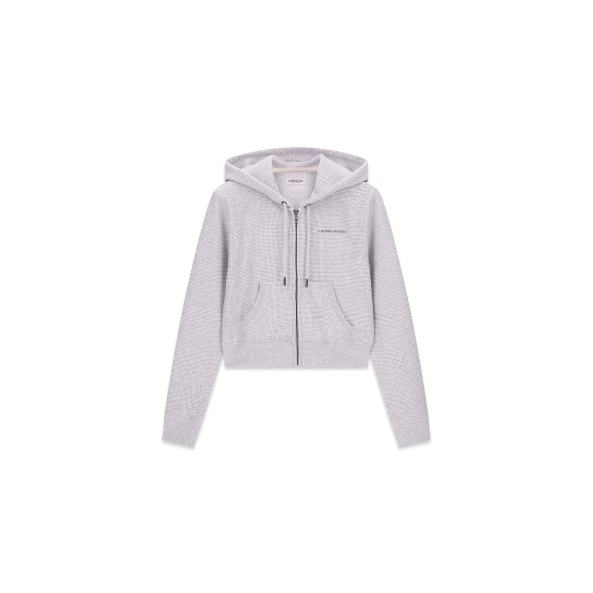 Sweat-Shirt En Coton Gaufré gris clair, GUESS