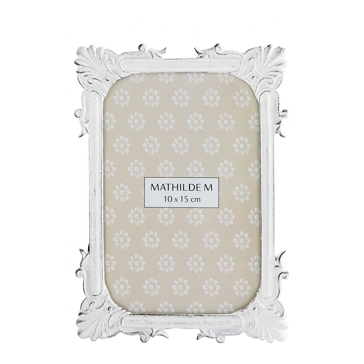 Cadre photo métal blanchi Souvenir Précieux blanc, MATHILDE M