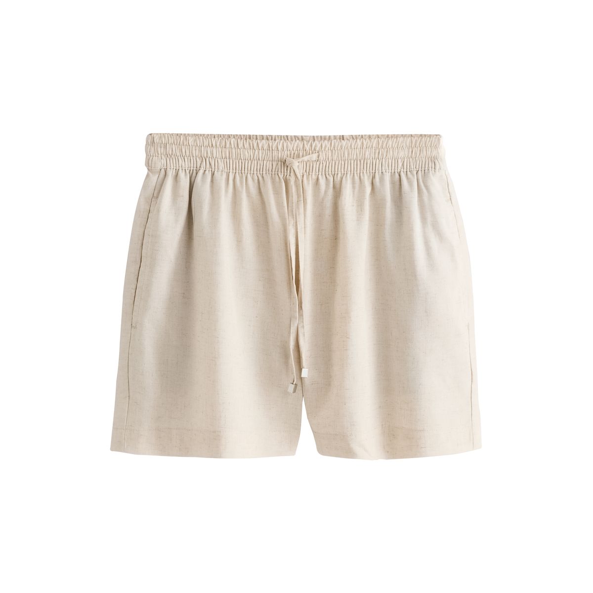 Short à enfiler en mélange de lin, lot 3 chocolat/neutre/blanc, NEXT