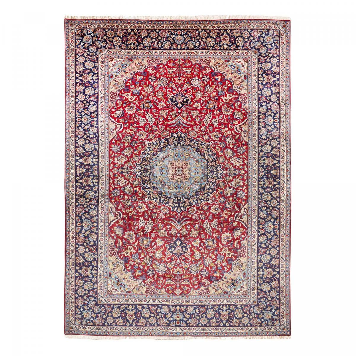 Tapis d'orient au motif oriental, noué main, NADJAFABAD A rouge, beige, bleu, UN AMOUR DE TAPIS