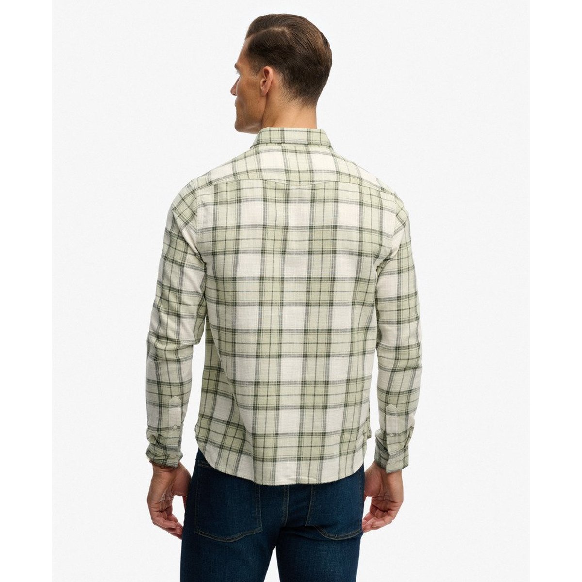 Chemise à carreaux légère The Merchant Store sauge cèdre à carreaux, SUPERDRY