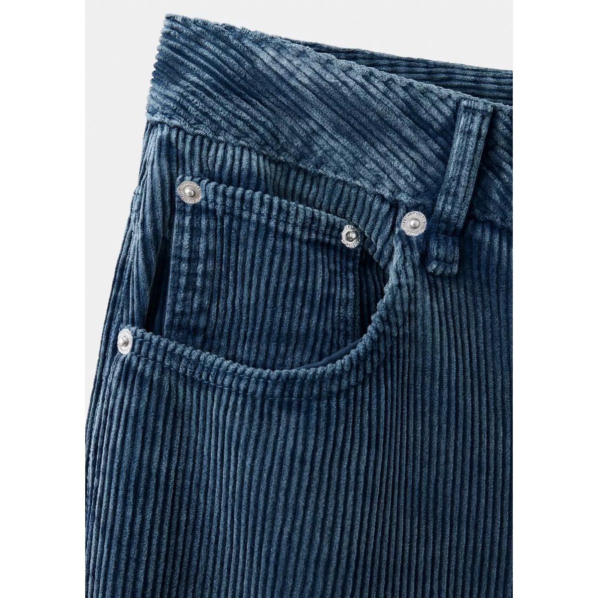 Jean en velours côtelé wide-leg bleu, MANGO